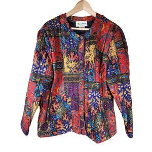 Vintage TWO POTATO Quilted Colorful Paisley Patchwork Style Jacket SZ L